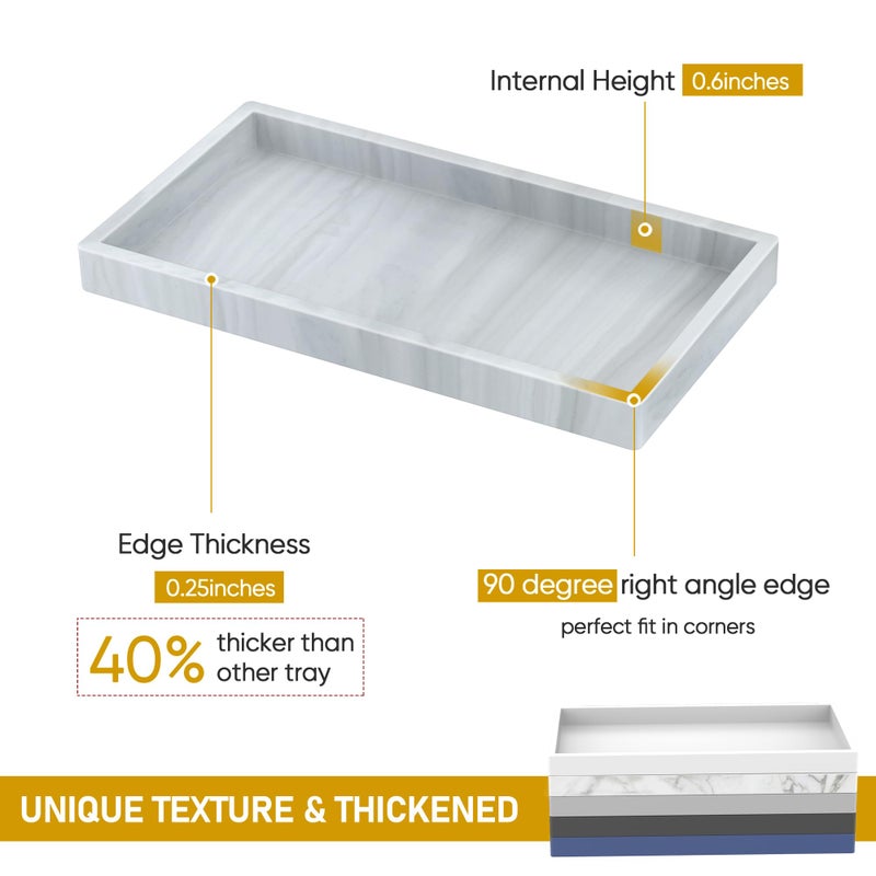 EG-SIPRO Bathroom Counter Tray EG-SIPRO Shatterproof Silicone Bathroom Vanity Tray High-Grade Durable Rectangle Tray for Bathroom Trays for Counter Soap Dispenser Tray-Small 7.8 * 3.9 in - Image 2
